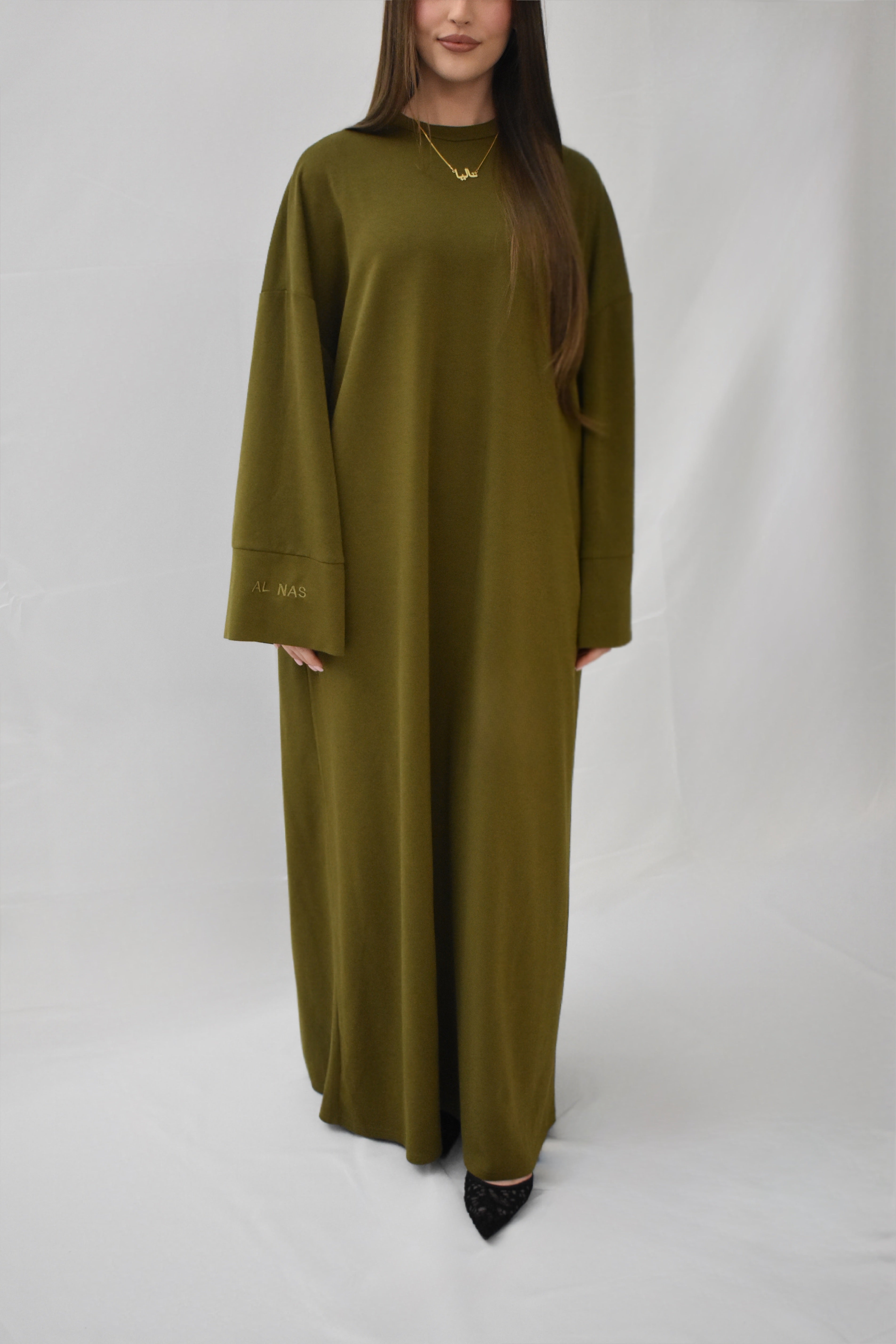 Sukoon Oversized Shirt Dress - Sage
