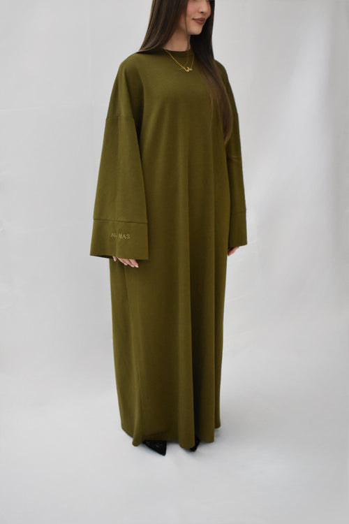 Sukoon Oversized Shirt Dress - Sage